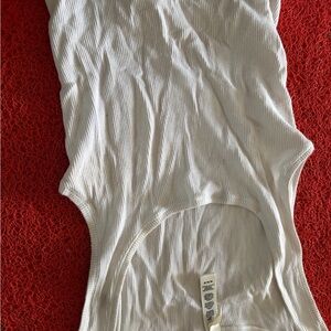 SKIMS Cream Ribbed Sleeveless Top
